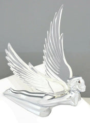Lighted Hood Ornament Flying Goddess Windrider Clear Wings Chrome GG#48056