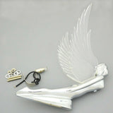 Lighted Hood Ornament Flying Goddess Windrider Clear Wings Chrome GG#48056