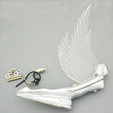 Lighted Hood Ornament Flying Goddess Windrider Clear Wings Chrome GG#48056