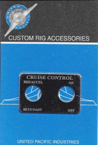 Switch Plate for Freightliner Cruise Control 2 Hole Stainless Etched UP#48060
