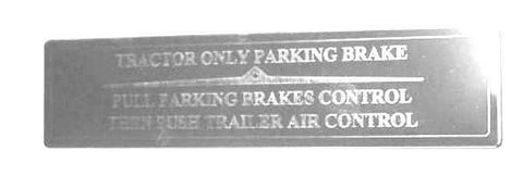 UP Parking Brake Control Dash Plate for Freightliner Stainless Etched #48080
