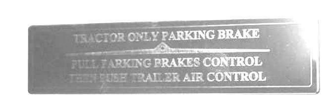 UP Parking Brake Control Dash Plate for Freightliner Stainless Etched #48080