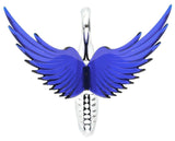 Lighted Hood Ornament Swan Bugler WindRider Blue Wings Chrome 7.5" GG#48097