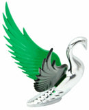 Lighted Hood Ornament Swan Bugler Windrider Green Wings Chrome 7.5" GG#48098