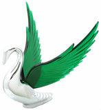 Lighted Hood Ornament Swan Bugler Windrider Green Wings Chrome 7.5" GG#48098