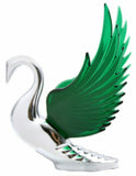 Lighted Hood Ornament Swan Bugler Windrider Green Wings Chrome 7.5" GG#48098