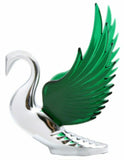 Lighted Hood Ornament Swan Bugler Windrider Green Wings Chrome 7.5" GG#48098