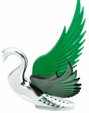 Lighted Hood Ornament Swan Bugler Windrider Green Wings Chrome 7.5" GG#48098