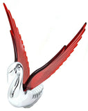 Hood Ornament Lighted Swan Bugler Windrider Red Wings Chrome 7.5" GG#48099
