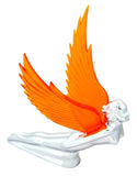 Lighted Hood Ornament Flying Goddess Windrider Amber Wings Chrome GG#48106