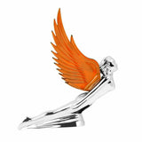 Lighted Hood Ornament Flying Goddess Windrider Amber Wings Chrome GG#48106