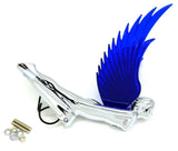 Lighted Hood Ornament Flying Goddess Windrider Blue Wings Chrome GG#48107