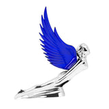 Lighted Hood Ornament Flying Goddess Windrider Blue Wings Chrome GG#48107