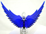 Lighted Hood Ornament Flying Goddess Windrider Blue Wings Chrome GG#48107
