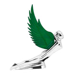 Lighted Hood Ornament Flying Goddess Windrider Green Wings Chrome GG#48108