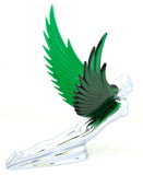 Lighted Hood Ornament Flying Goddess Windrider Green Wings Chrome GG#48108