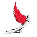 Lighted Hood Ornament Flying Goddess Windrider Red Wings Chrome GG#48109