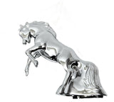 Hood Ornament Fighting Stallion for Flat Hood Chrome Die Cast 6 1/8 Tall GG48120