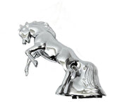 Hood Ornament Fighting Stallion for Flat Hood Chrome Die Cast 6 1/8 Tall GG48120