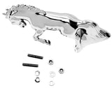 Hood Ornament Fighting Stallion for Flat Hood Chrome Die Cast 6 1/8 Tall GG48120