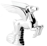 Chrome Flying Pegasus Hood Ornament Art Deco Style 5-3/16" Tall GG48123
