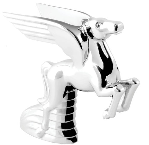 Chrome Flying Pegasus Hood Ornament Art Deco Style 5-3/16" Tall GG48123