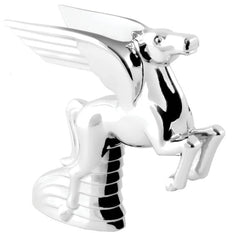 Chrome Flying Pegasus Hood Ornament Art Deco Style 5-3/16" Tall GG48123
