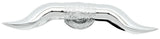Hood Ornament Bull Horn with Base Chrome Die Cast 13" Wide GG#48181 Each