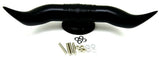 Hood Ornament Pull Bull Horn for Flat Surface Matte Black 12 7/8" Wide GG#48182