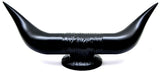 Hood Ornament Pull Bull Horn for Flat Surface Matte Black 12 7/8" Wide GG#48182