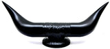 Hood Ornament Pull Bull Horn for Flat Surface Matte Black 12 7/8" Wide GG#48182