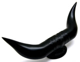 Hood Ornament Pull Bull Horn for Flat Surface Matte Black 12 7/8" Wide GG#48182