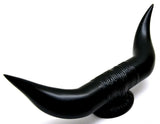 Hood Ornament Pull Bull Horn for Flat Surface Matte Black 12 7/8" Wide GG#48182