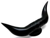 Hood Ornament Pull Bull Horn for Flat Surface Matte Black 12 7/8" Wide GG#48182