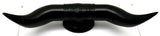 Hood Ornament Pull Bull Horn for Flat Surface Matte Black 12 7/8" Wide GG#48182