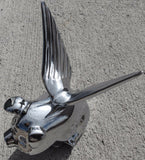 Hood Ornament Pull Flying Pig Chrome Metal for Flat Hood 7-5/8”, 3 Hole GG#48200