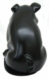 GG Hood Ornament Sitting Pig Matte Black with Base Pad 3 Studs 4" tall #48204