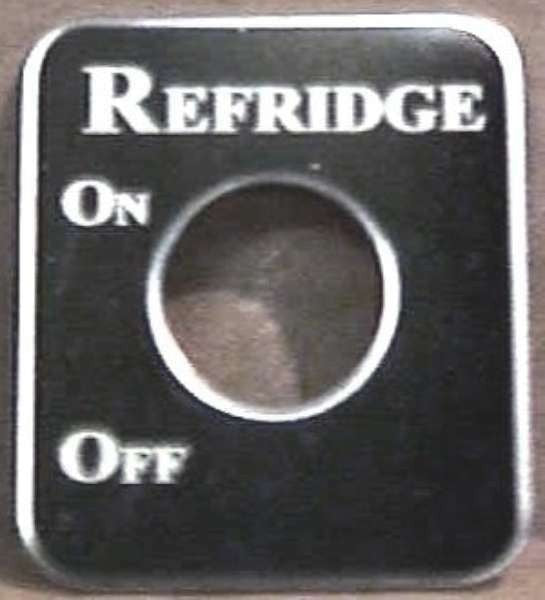 UP Switch Plate for Kenworth Refridge Stainless Steel Etched Letters #48277