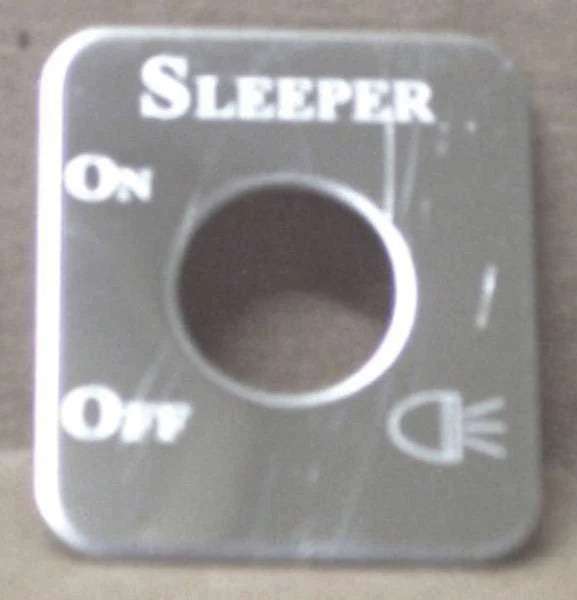 UP Switch Plate for Kenworth Sleeper Light Stainless Steel Etched Letters #48281