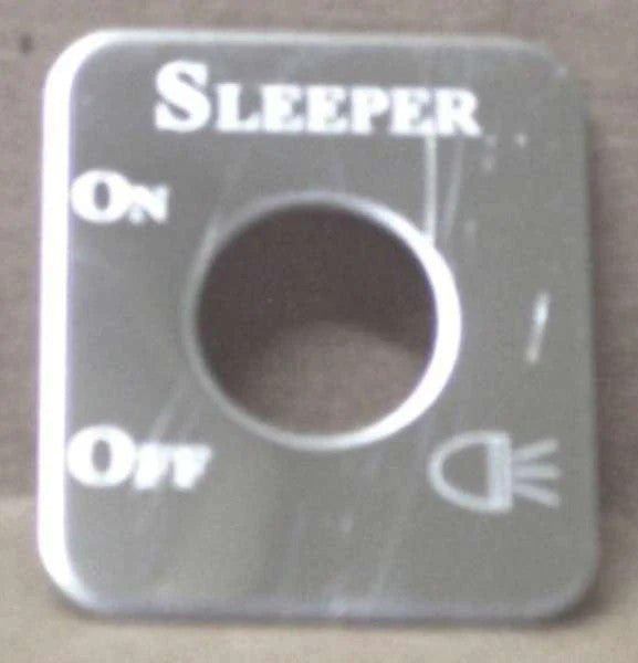 UP Switch Plate for Kenworth Sleeper Light Stainless Steel Etched Letters #48281