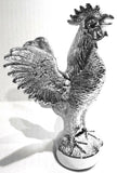 Hood Ornament Pull Rooster Chrome Metal Round Base 2-3/8" Diameter Base GG#48340