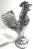 Hood Ornament Pull Rooster Chrome Metal Round Base 2-3/8" Diameter Base GG#48340
