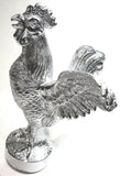 Hood Ornament Pull Rooster Chrome Metal Round Base 2-3/8" Diameter Base GG#48340
