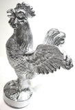 Hood Ornament Pull Rooster Chrome Metal Round Base 2-3/8" Diameter Base GG#48340
