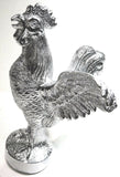 Hood Ornament Pull Rooster Chrome Metal Round Base 2-3/8" Diameter Base GG#48340