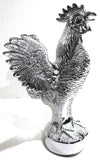 Hood Ornament Pull Rooster Chrome Metal Round Base 2-3/8" Diameter Base GG#48340