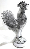 Hood Ornament Pull Rooster Chrome Metal Round Base 2-3/8" Diameter Base GG#48340