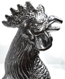 Hood Ornament Pull Rooster Chrome Metal Round Base 2-3/8" Diameter Base GG#48340