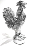 Hood Ornament Pull Rooster Chrome Metal Round Base 2-3/8" Diameter Base GG#48340