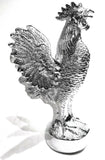 Hood Ornament Pull Rooster Chrome Metal Round Base 2-3/8" Diameter Base GG#48340